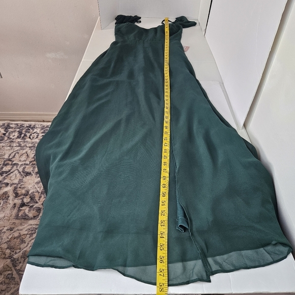 Birdy Grey Devin Chiffon Bridesmaid Gown Floor Length In Emerald NWT XS - Picture 12 of 12
